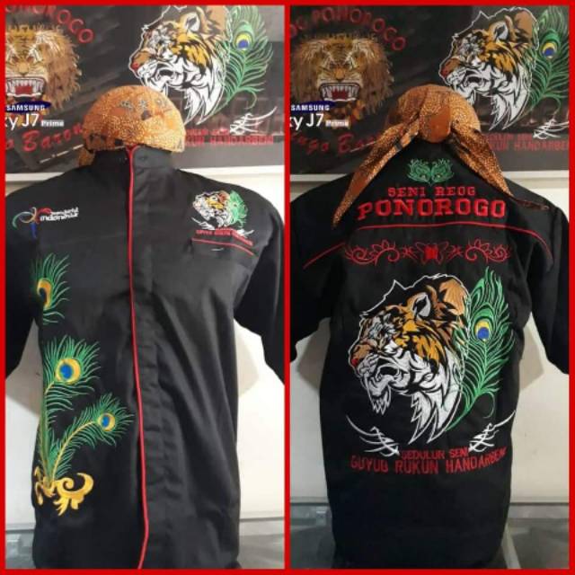 Baju reog macan / baju warok / baju reog / baju bordir / hem bordir / hem reog