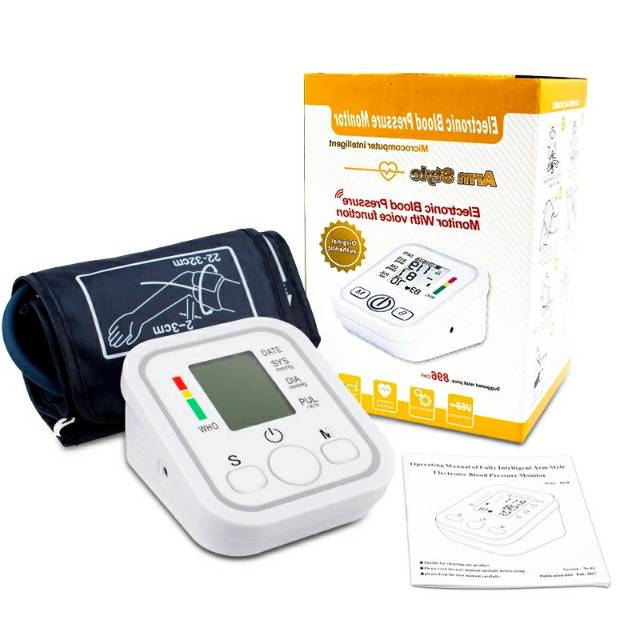 Tensimeter Digital Alat Pengukur Tekanan Darah Blood Pressure Otomatis Monitor LCD Lengan Atas