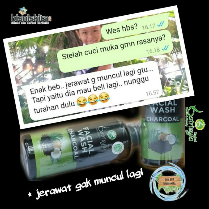 FACIAL WASH CHARCOAL BATRISYIA/ FACIAL WASH KOMEDO/PENGHILANG BEKAS LUKA NODA DI WAJAH