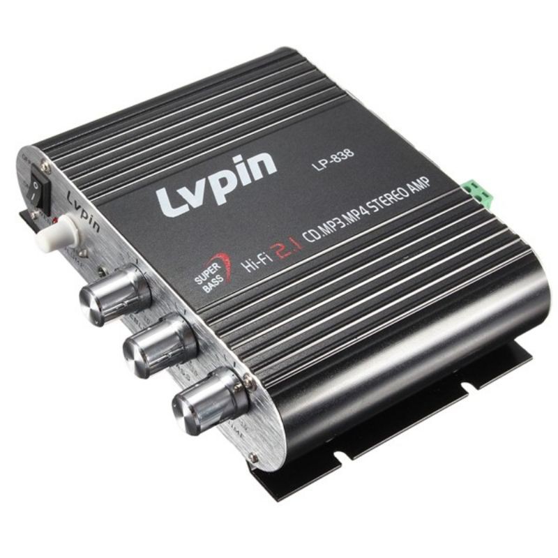 LVPIN Amplifier HiFi Stereo Amplifier Treble Bass Booster - LP-838