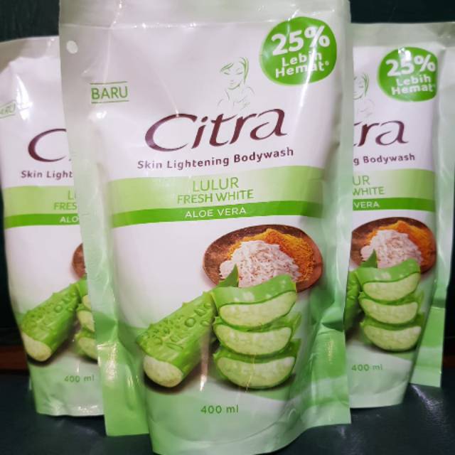 Citra Lulur  Fresh White Aloe Vera Body Wash Refill 400ml / Citra Aloe Vera 400ml
