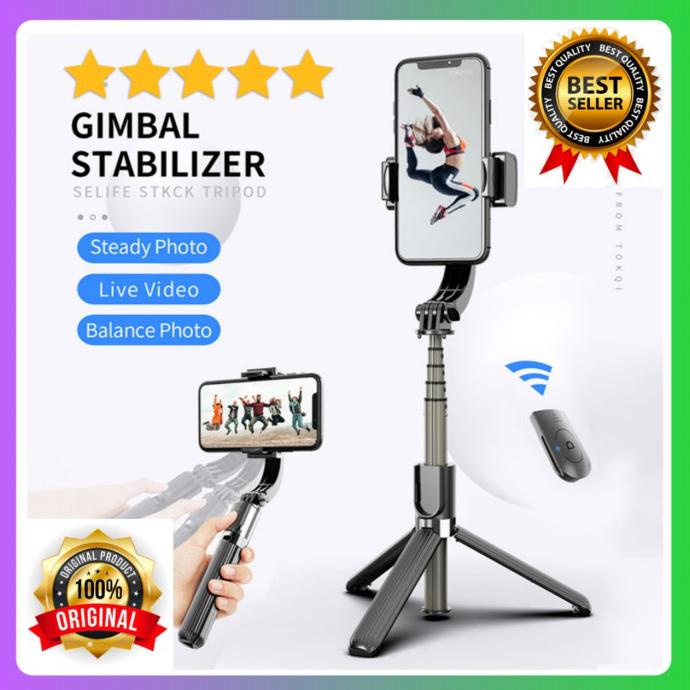 Diskon Gimbal Stabilizer Tongsis Stick Tripod HP Handheld with Remote - L08 Cuci Gudang Awal Tahun