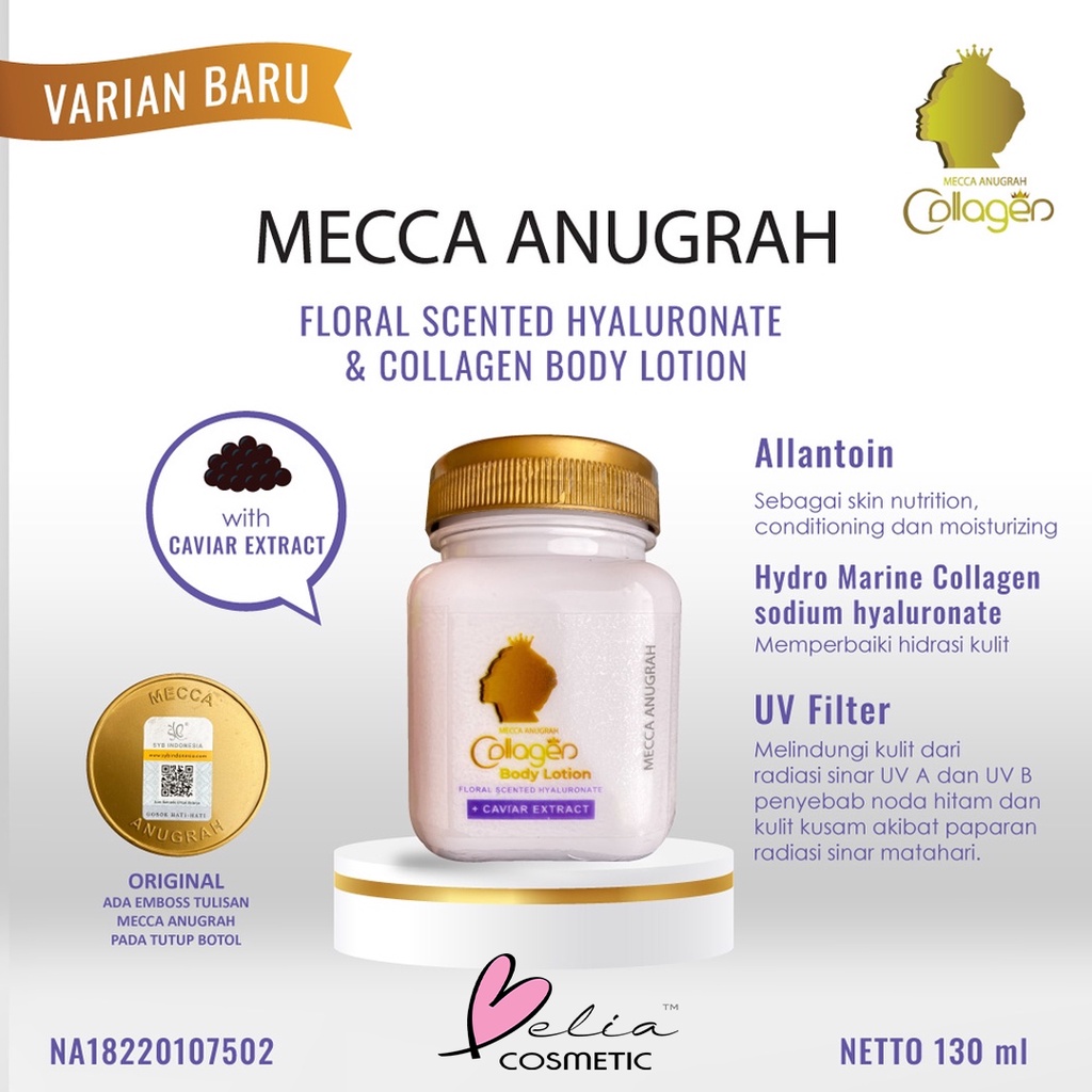 ❤ BELIA ❤ Mecca Anugrah Collagen Body Lotion by SYB Original 100% (Bitcol) | Pemutih Tubuh | Pelembab | BPOM