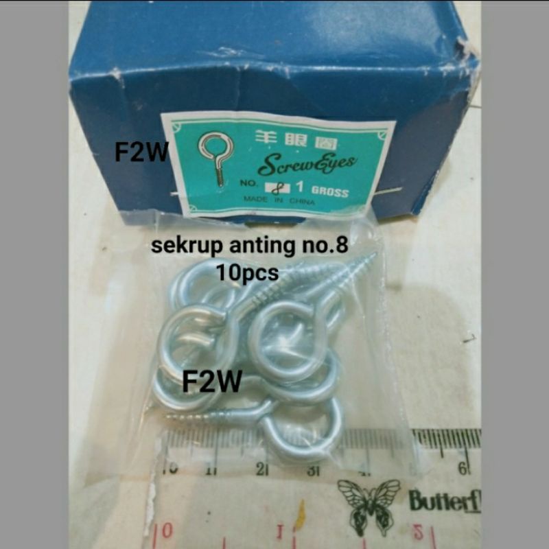 10PCS HOOK TUTUP NO.8 SEKRUP ANTING SKRUP KAPSTOK HAK TUTUP EYES SCREW NO.8