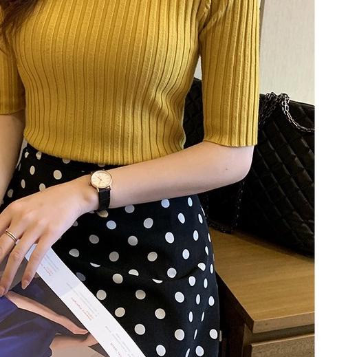 ☏ Midi Turtleneck Premium Turtle Neck Lengan Pendek Atasan Baju Rajut Wanita Santana ☞