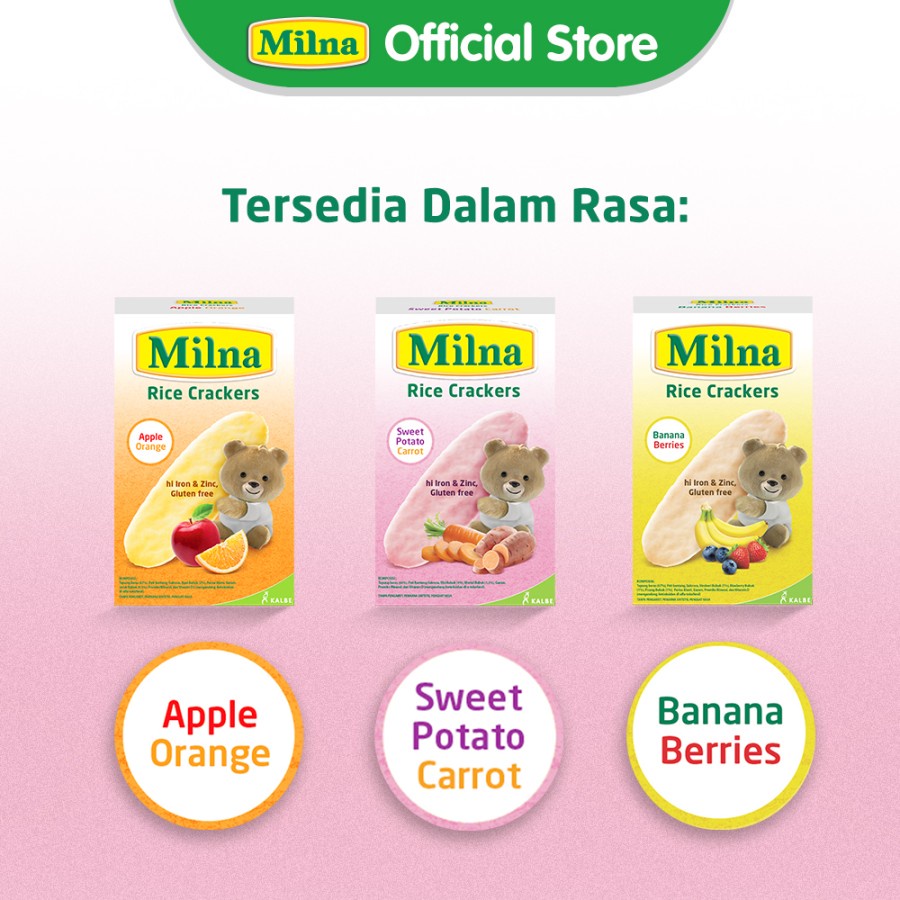 Milna Rice Crackers 20gr ( 5sachet ) / Biskuit Milna / Biskuit Bayi