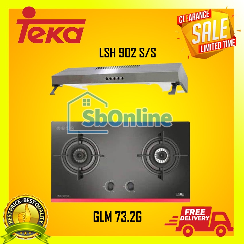 Paket Kompor Tanam Teka Kompor GLM 73.2G dan Cooker Hood LSH 902 S/S