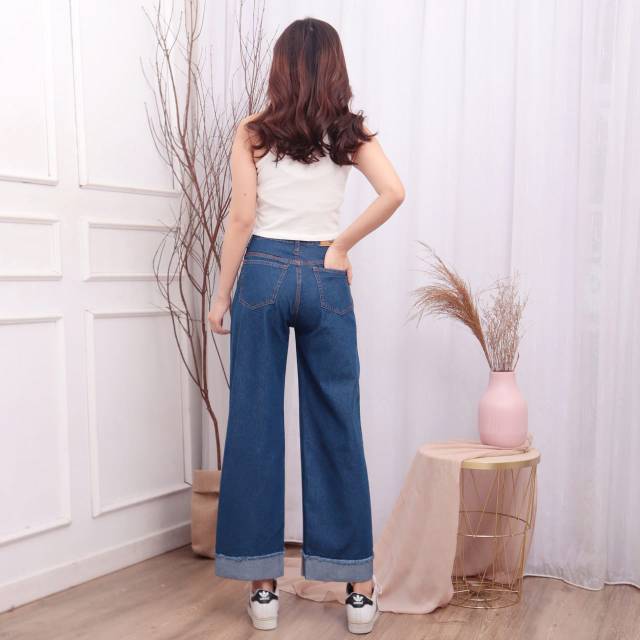 FWR - CELANA KULOT BOYFRIEND HIGHWAIST LOOSE  JEANS KHALISTA