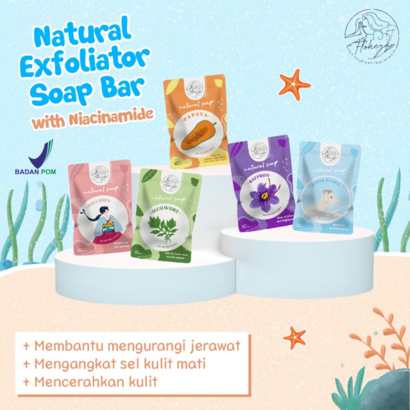 Natural Soap Flohera BPOM Sabun Perontok Daki dan Pencerah Kulit | BRIGHTENING SOAP FLEO WITH MILK GOAT AND COLLAGEN