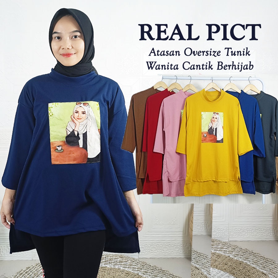 ATASAN OVERSIZE WANITA CANTIK BERHIJAB TUNIK BLOUSE CARLINA