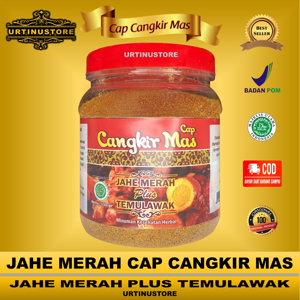 

Jahe Merah Plus Temulawak Kunyit Original Cap Cangkir Mas Toples / Minuman Kesehatan Herbal