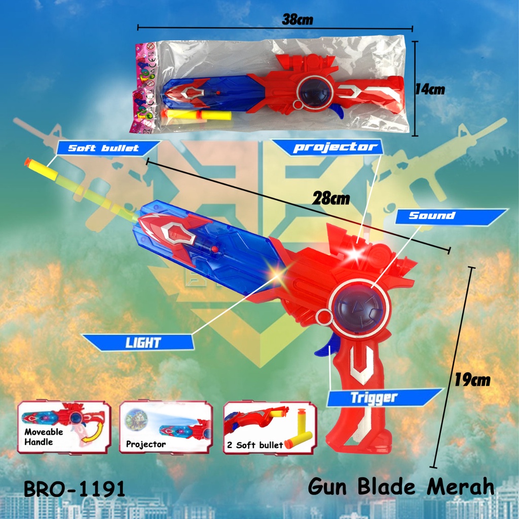 MURAH BRO1191 BRO1325 Mainan Anak Pistol Pistolan Tembak Tembakan Baterai BIGBANG