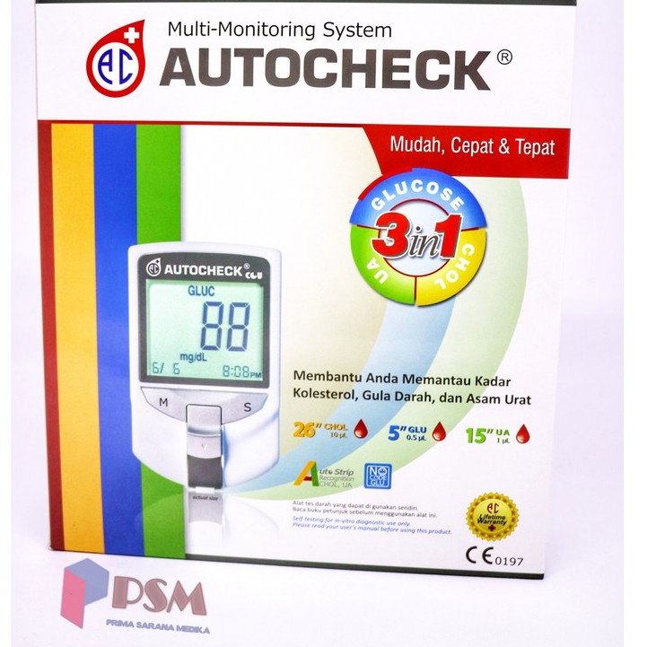 Alat Cek Gula Darah. Asam Urat. Kolesterol. 3in1 Autocheck