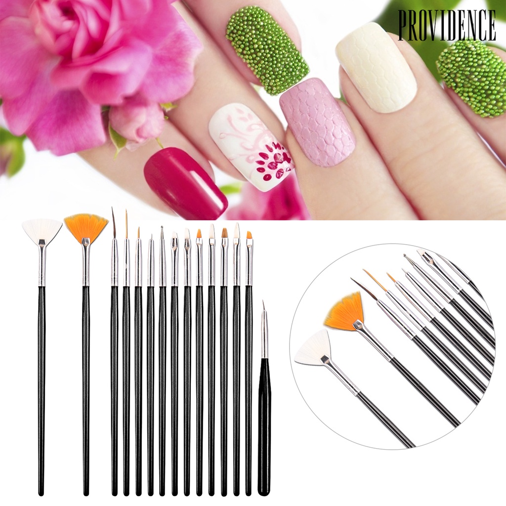 Providence 15Pcs Nail Pen Exquisite Easy to Use Plastic Nail Art Drawing Liner for Salon