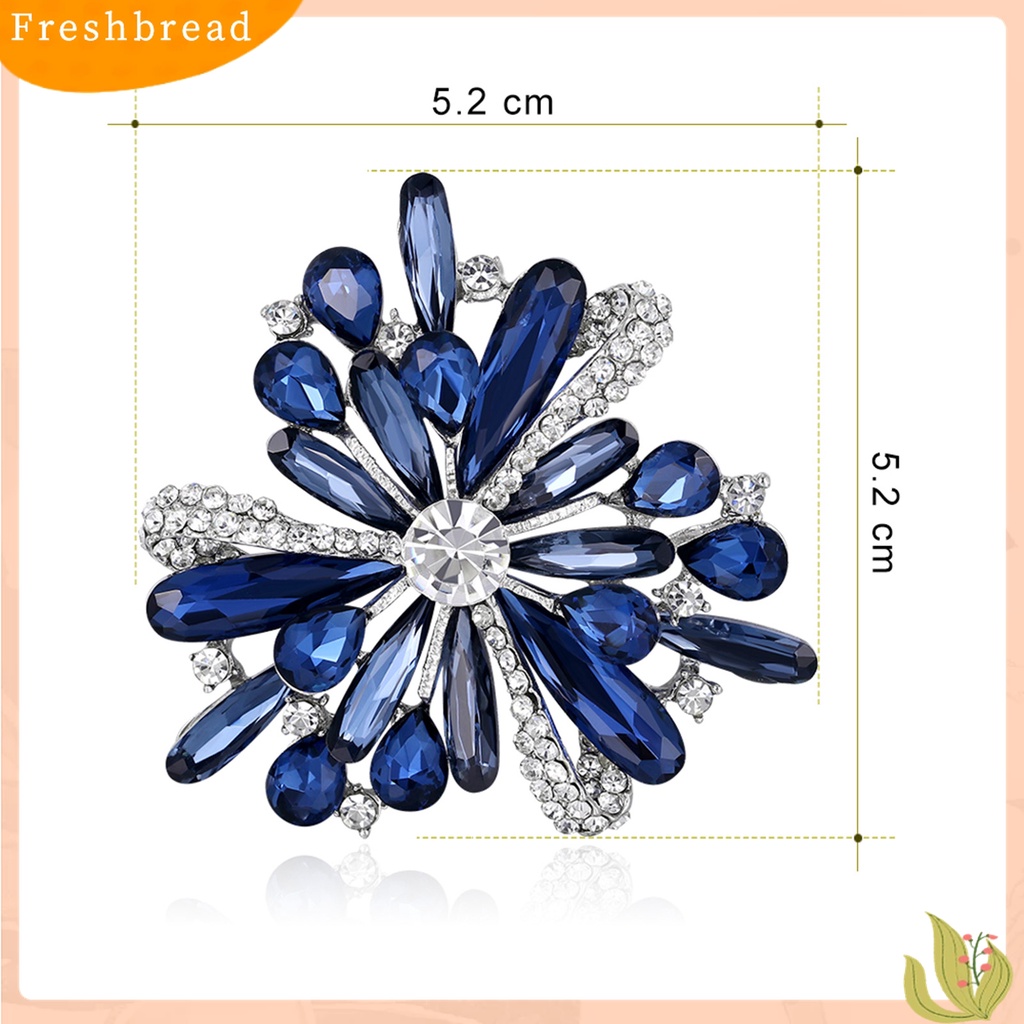 Terlaris Brooch Fashionable Dress-up Colored Flower Rhinestone Inlaid Badges Pin for Celebration