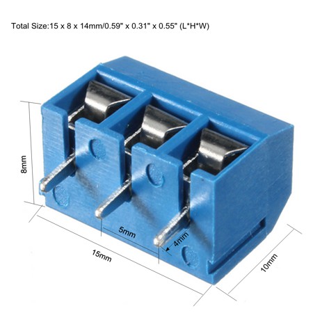 Terminal Blok PCB Block SCREW 3 PIN 5mm KF301-3P BIRU konektor Sekrup