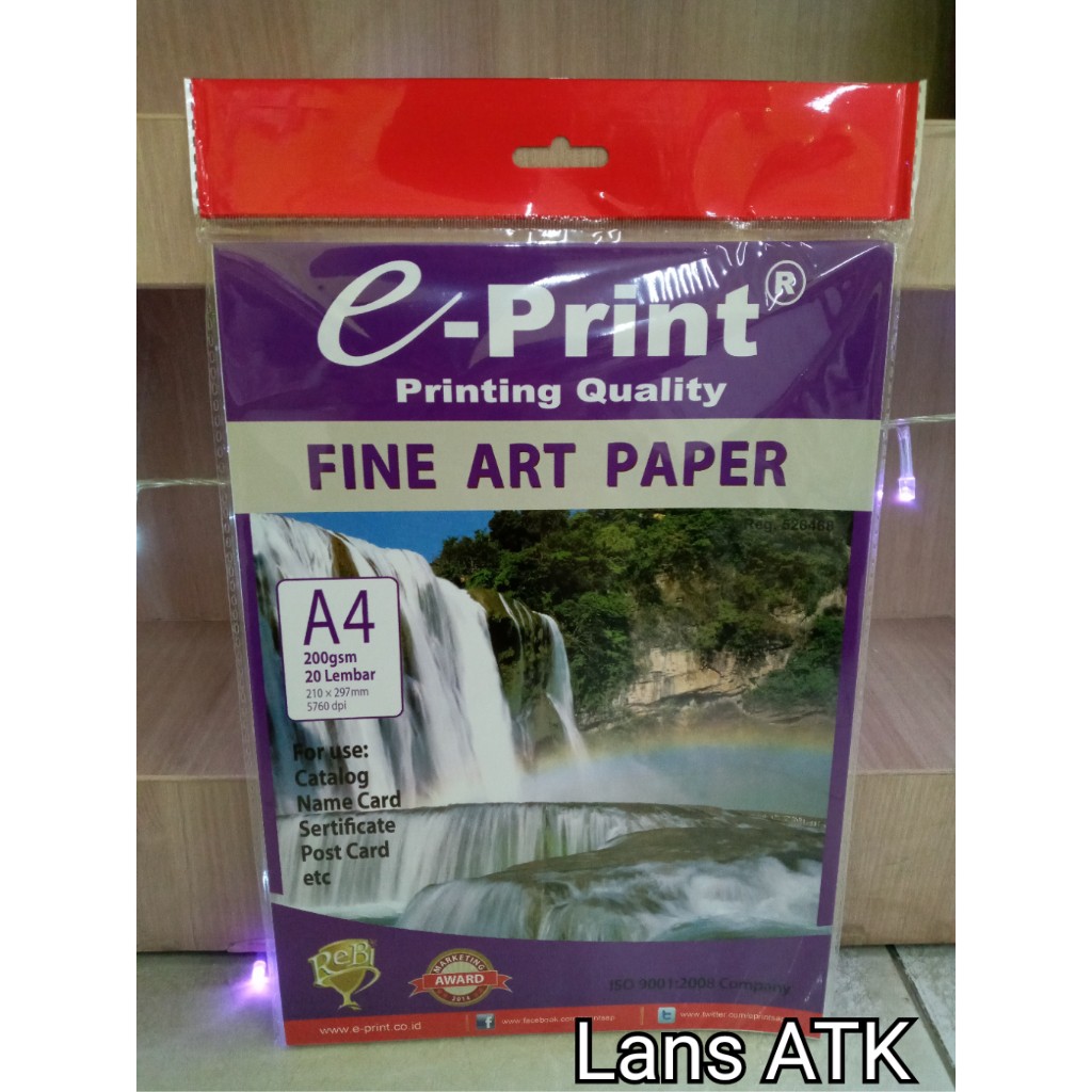 

Kertas Foto E-print Fine Art Paper A4 200GSM isi 20 lembar / Kertas Photo Paper E-print