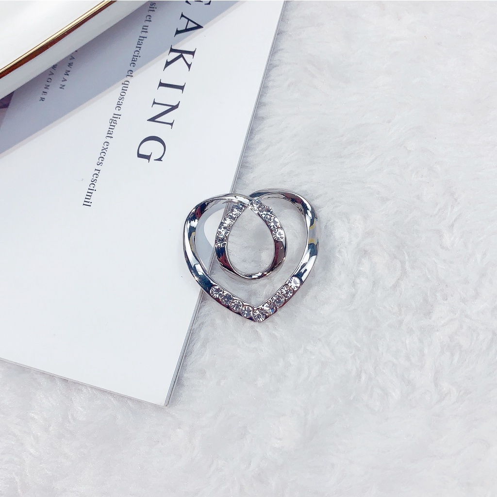 Fashionable multifunctional heart-shaped crystal ring buckle     M40216