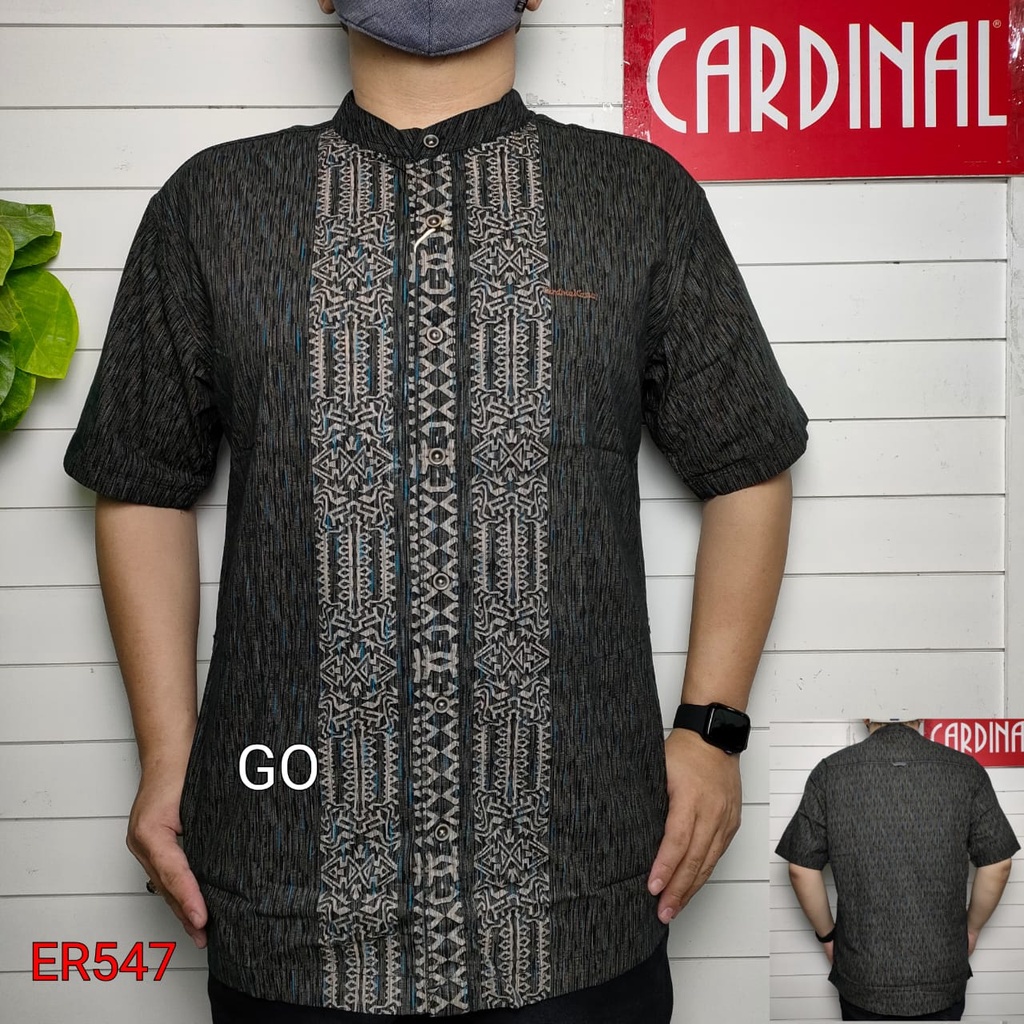 gof M-L CARDINAL KEMEJA KOKO Pria Dewasa Lengan Pendek Pakaian Muslim Distro Original TQR