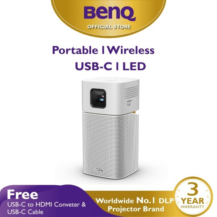 Mini Wireless Projector BenQ GV1 Portable Bluetooth Speaker USB-C HDMI