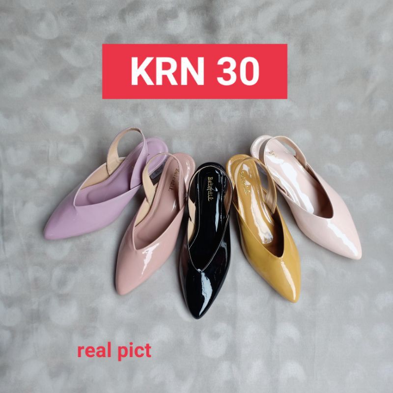 EMYE- Sepatu Heels Mules Glossy KRN 30 / Sepatu Heels Wanita / Sepatu Hak Kaca / Sepatu Wanita