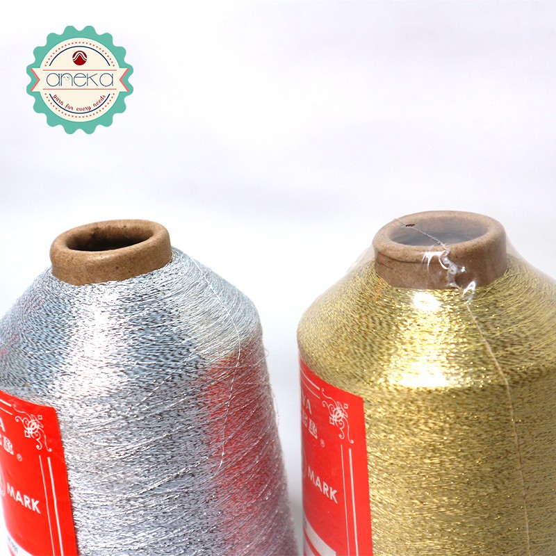 Benang Rajut Metalik Lumeya Emas Perak / Metallic Knitting Yarn Gold Silver