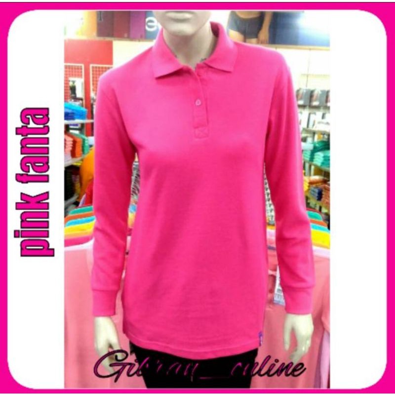 KAOS POLO SHIRT WANITA LENGAN PANJANG