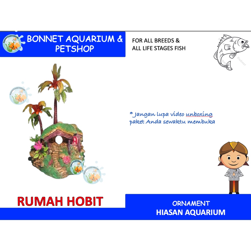MAINAN HIAS AQUARIUM FIBER RUMAH HOBIT