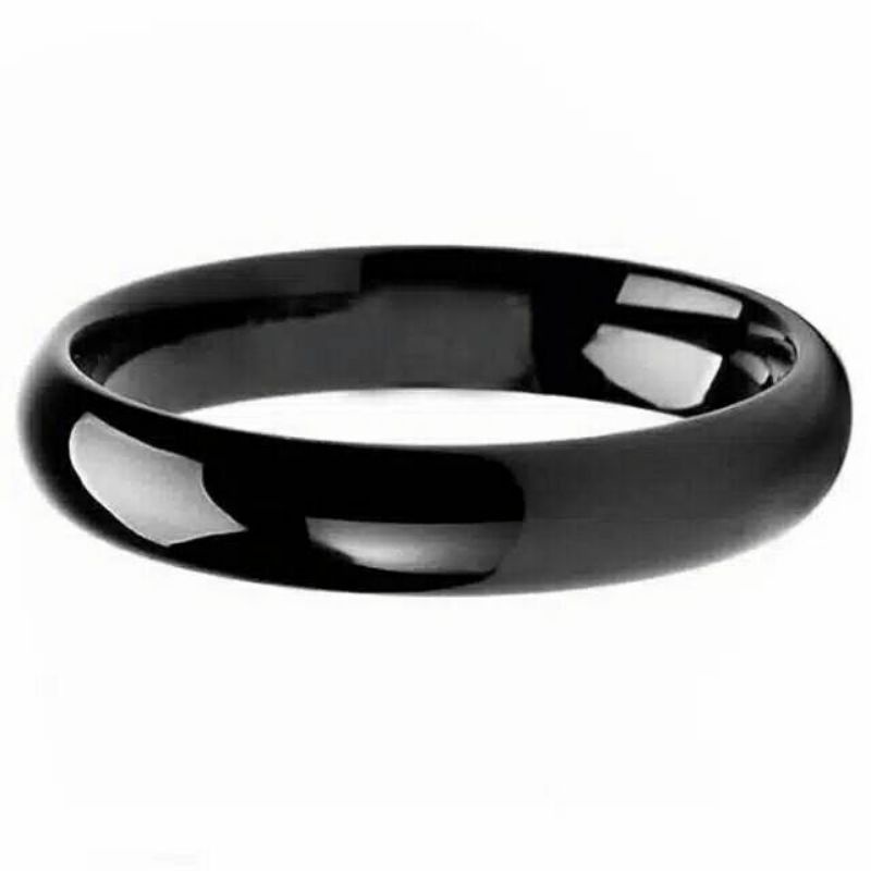 CINCIN TITANIUM PRIA - WANITA HITAM POLOS BAGUS DAN KEREN