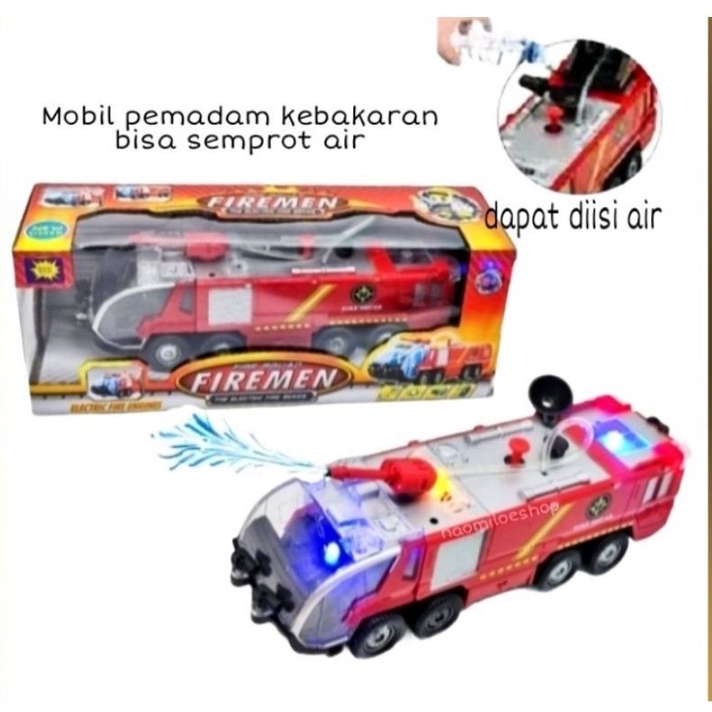 Mainan Edukasi anak - Mobil Pemadam Kebakaran bisa semprot air ( Fire Squad Firemen Truck ) SY732-5