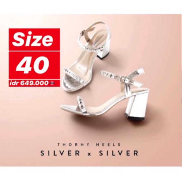 valencia by enrica thorny heels x silver sz 40