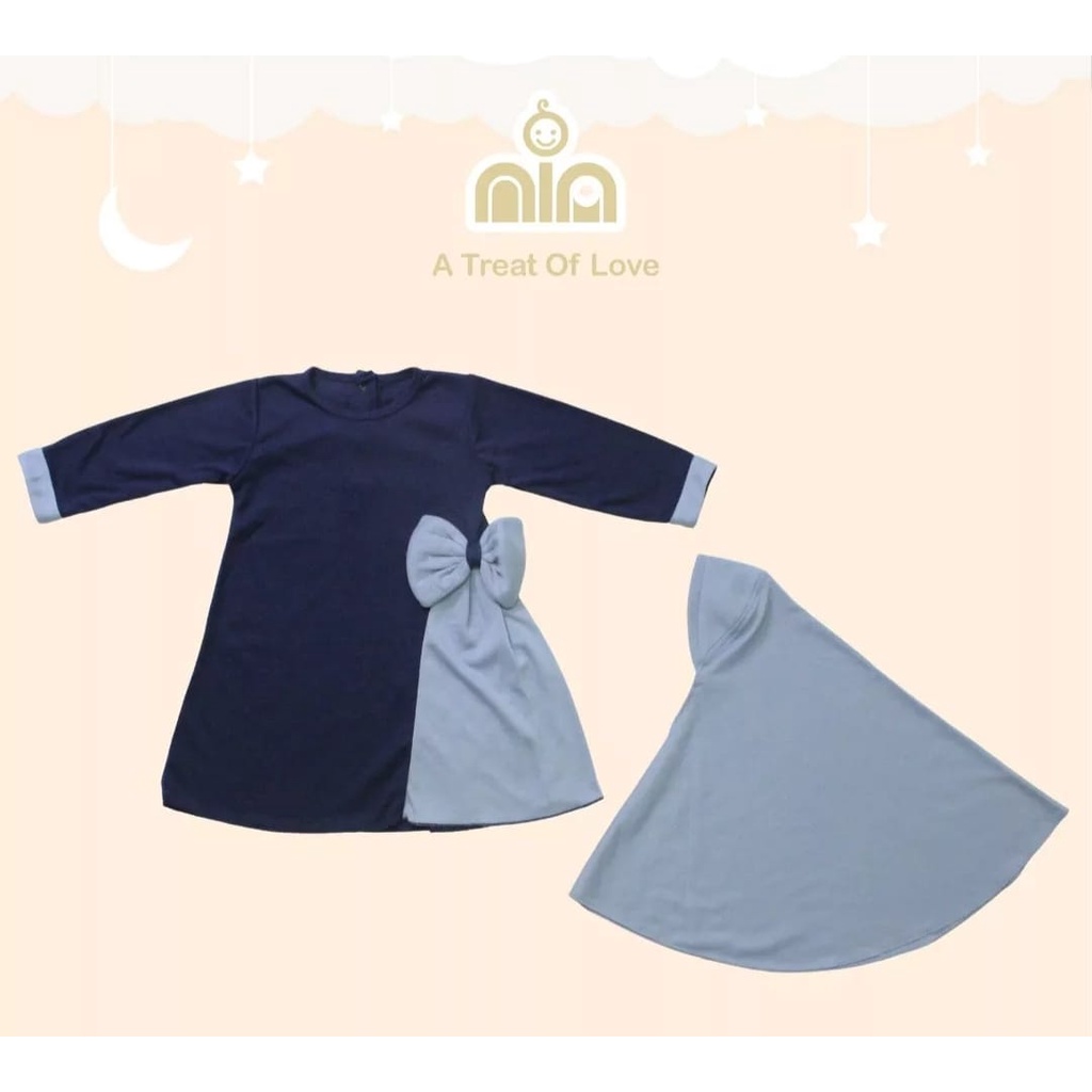 PROMO NIA Gamis Bayi Perempuan Motif Pita Gamis Bayi Merk Nia