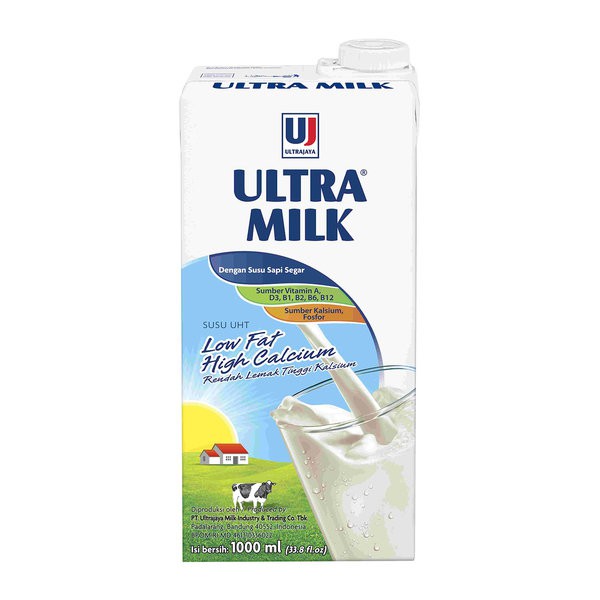 

Ultra Milk Susu UHT Rendah Lemak Tinggi Kalsium 1 L