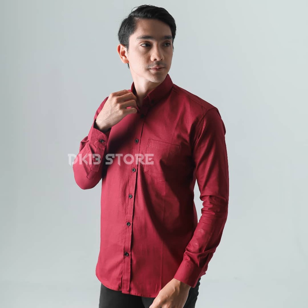 KEMEJA POLOS PANJANG SLIMFIT SIZE NORMAL M L XL XXL XXXL