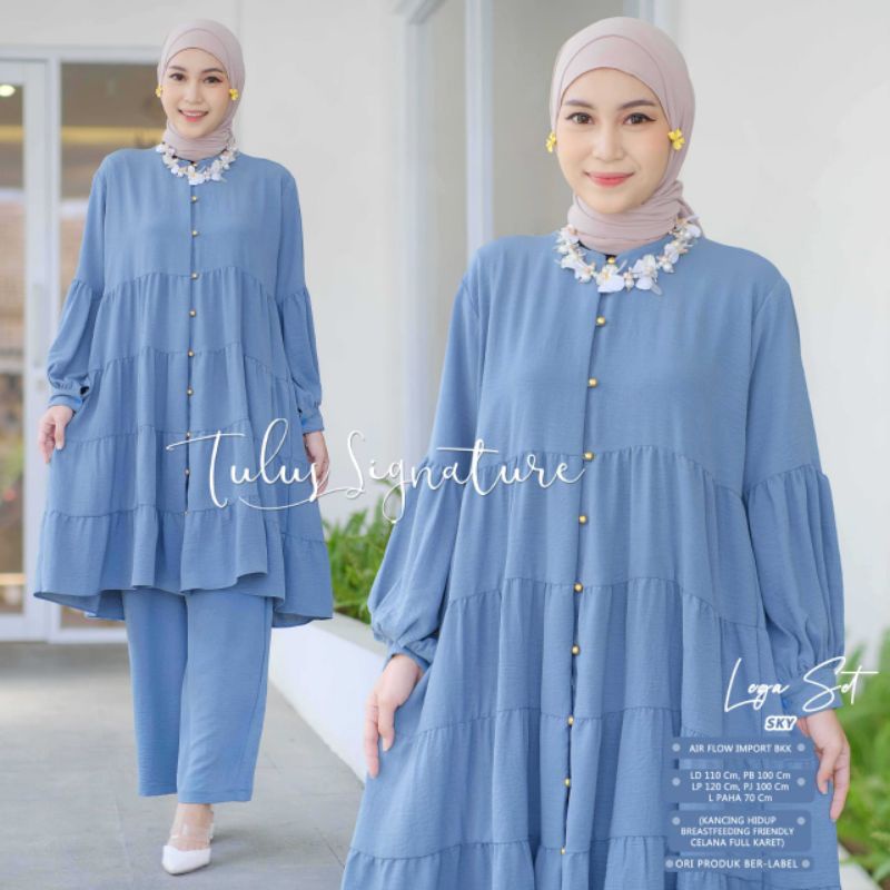 LEGA SET BY TULUS SIGNATURE (ONE SET WANITA) Setelan muslimah polos modern rekomended