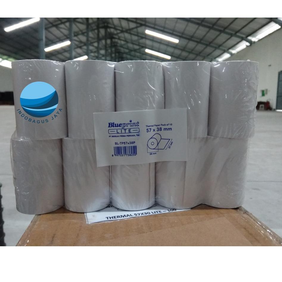 

[SX602] Kertas thermal blue print 57x38 | Kertas struk kasir|1pack isi 10 roll Stock Terbatas