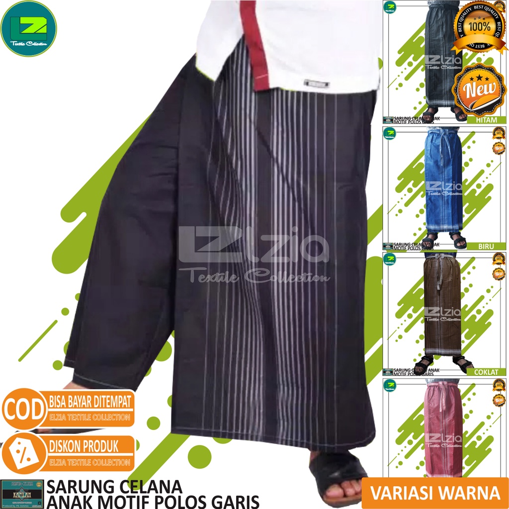 SARUNG CELANA ANAK MOTIF POLOS GARIS USIA SAMPAI 12 TAHUN