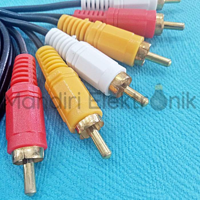 Kabel RCA Audio 3 ke 3 panjang 1.5m gold plated RCA 3x3 Kabel Audio 3 Warna 1,5 meter