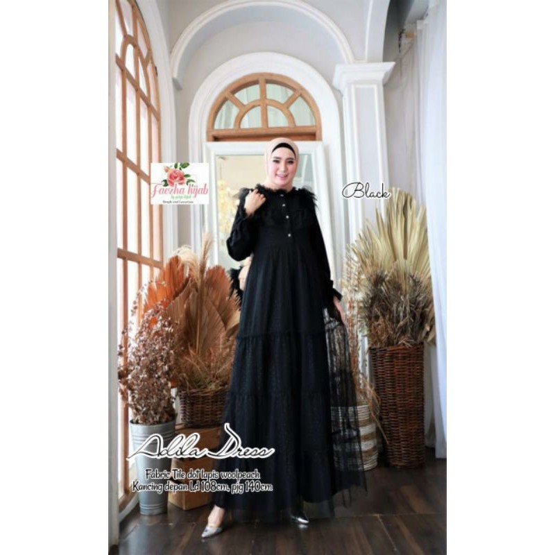 Adila Dress | Dress Tile Dot lapis Wolpeach