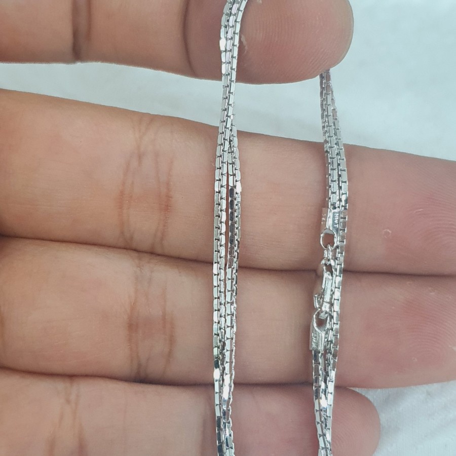 kalung anak italy santa variasi polos putih emas 75% 750 75 % 17k