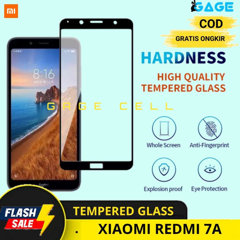 PREMIUM TEMPERED GLASS FULL LAYAR TG ANTI GORES KACA XIAOMI REDMI 7A 7 a SCREEN PROTECTOR