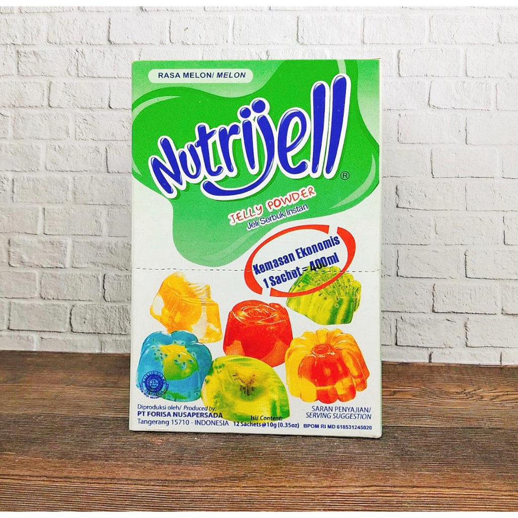 

NUTRIJELL EKONOMIS BOX JELLY POWDER JELI SERBUK INSTAN RASA MELON 12X10GR BOX