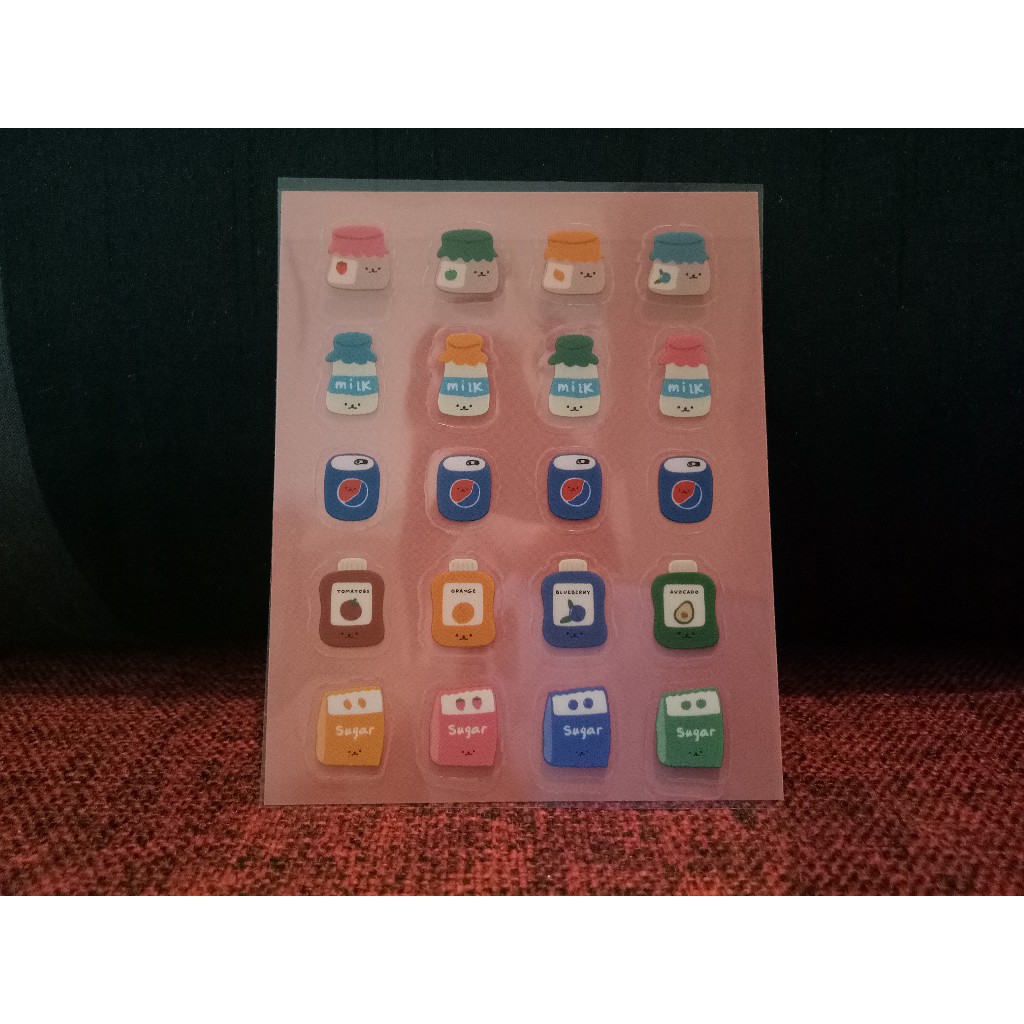 

[AKT.Shop25] 1Pc CUTE BEAR Cartoon PET Stiker DIY Jurnal Scrapbook Diary, DRINK