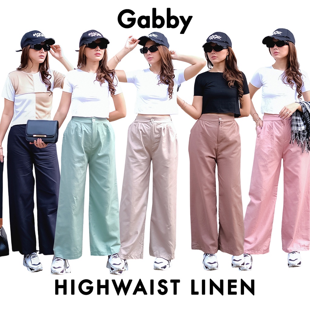 Tq88indonesia Fashion Celana Kulot Wanita Terbaru / Highwaist Gabby Seoul Cullotes / Celana Longgar Wanita / Celana Panjang Wanita / Celana Linen Panjang