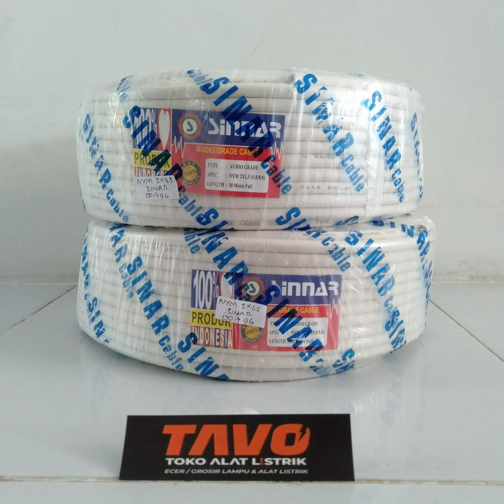 KABEL SINAR LISTRIK NYM 2X1.5 SINAR DIJUAL 1ROLL