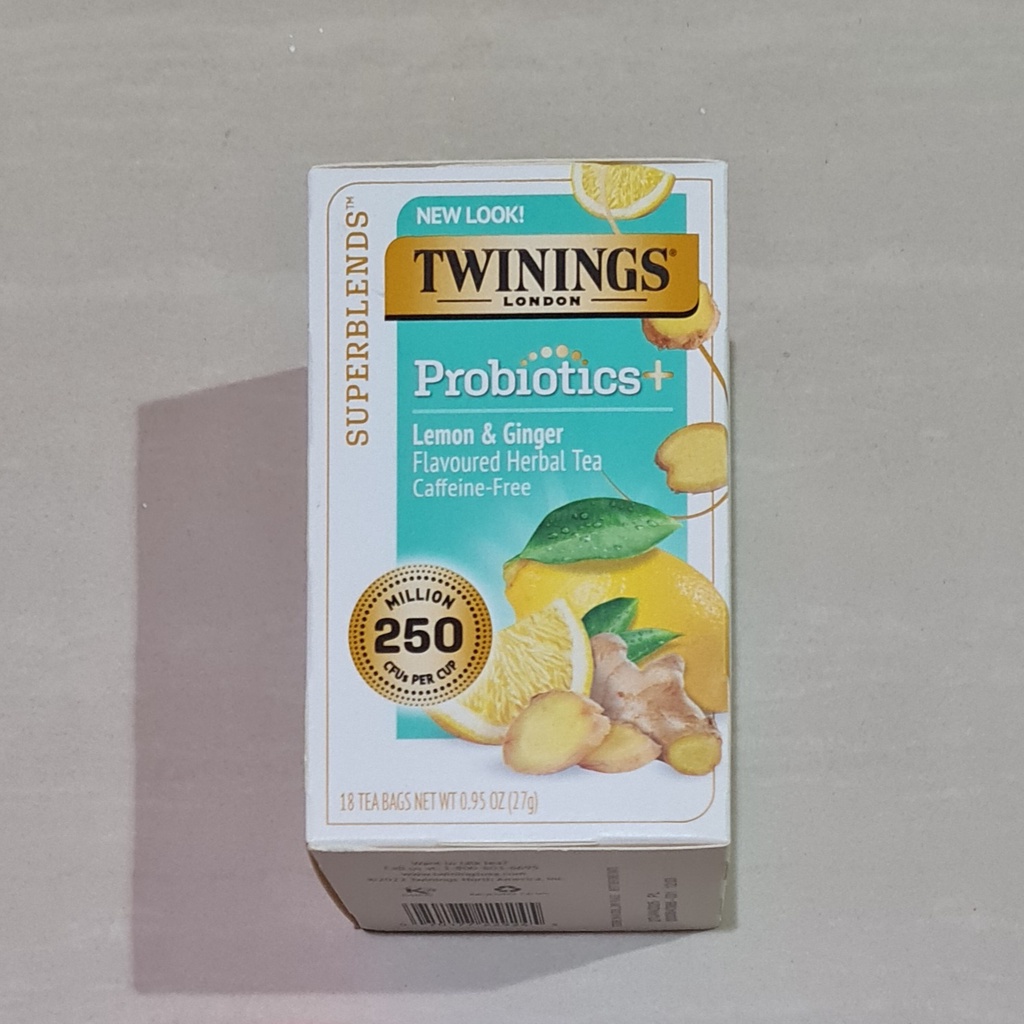 Twinings of London Probiotics Lemon &amp; Ginger Herbal Tea 18 x 1.5 Gram