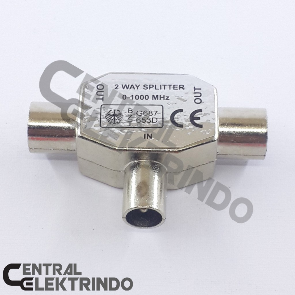 SPLITTER T TV ANTENNA 2 WAY