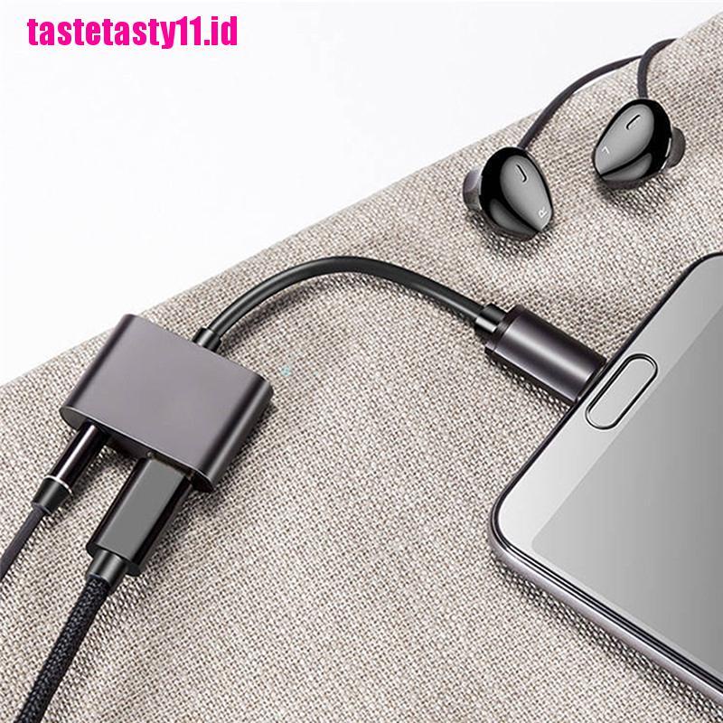 2 In 1 Adapter Splitter Usb Tipe C Ke 3 5 Jack Headphone Audio Charging