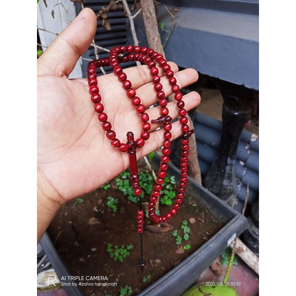 tasbih akar bahar merah 8 mm tasbih bahar yuser 99