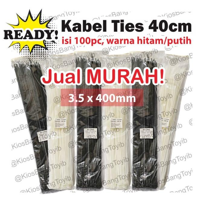 

COD Termurah! Kabel Ties Hitam Putih Panjang 40cm (3.5x400mm)